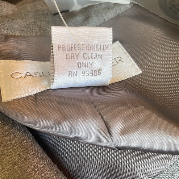 Casual Corner NWT Women Wool Blazer Jacket Single Breasted Classic Gray 12 Large - Picture 5 of 5